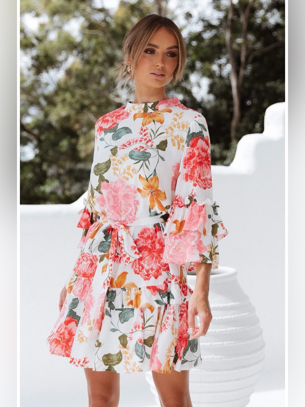 NWT Petal & Pup Peta Dress Floral Tiered Mini